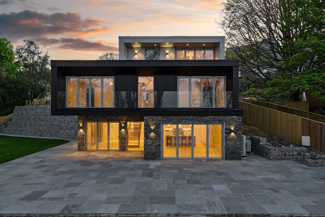 Luxury coastal Cornwall holiday home at sunset